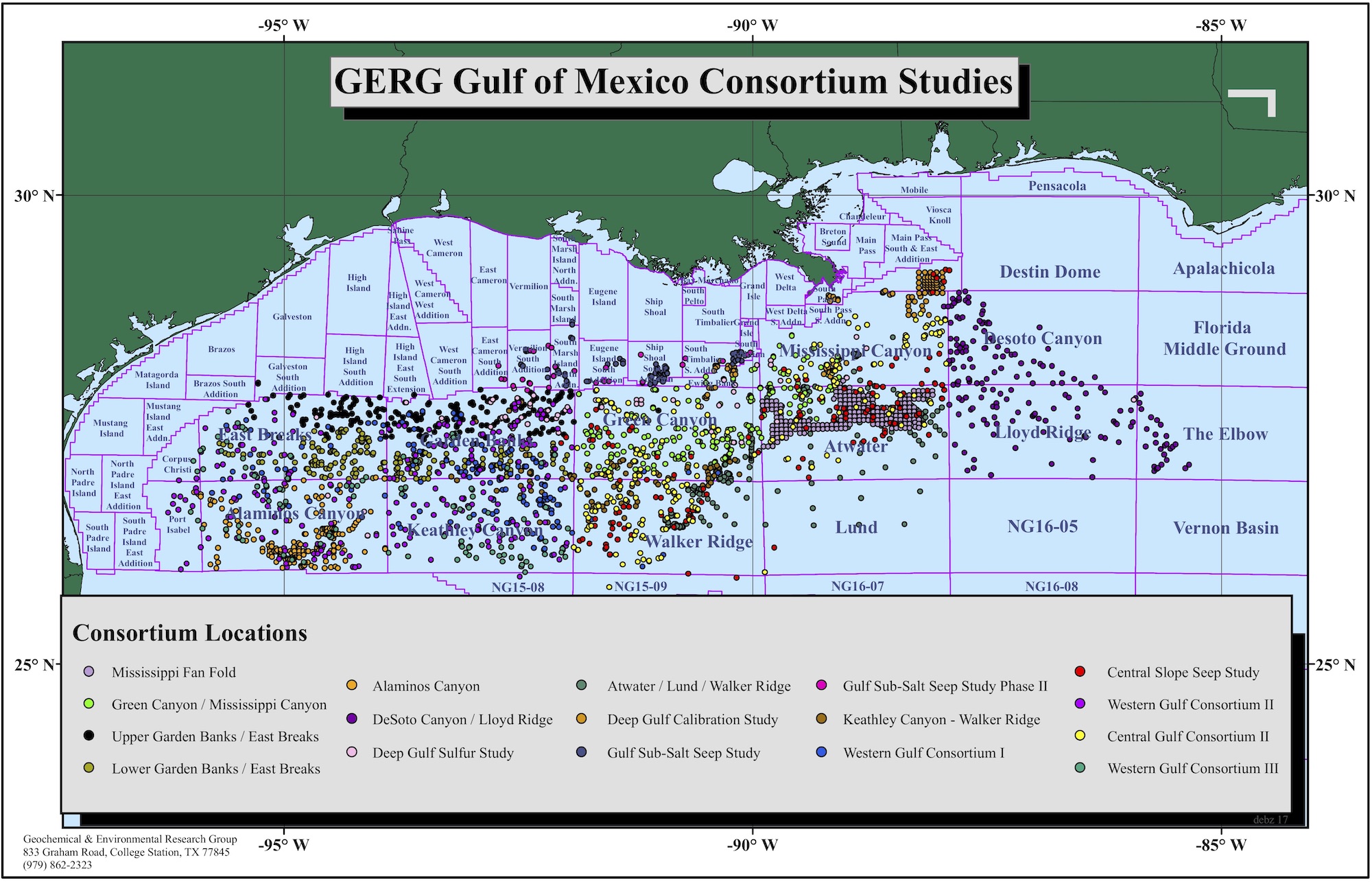 Gulf of Mexico Consortium Study Locations