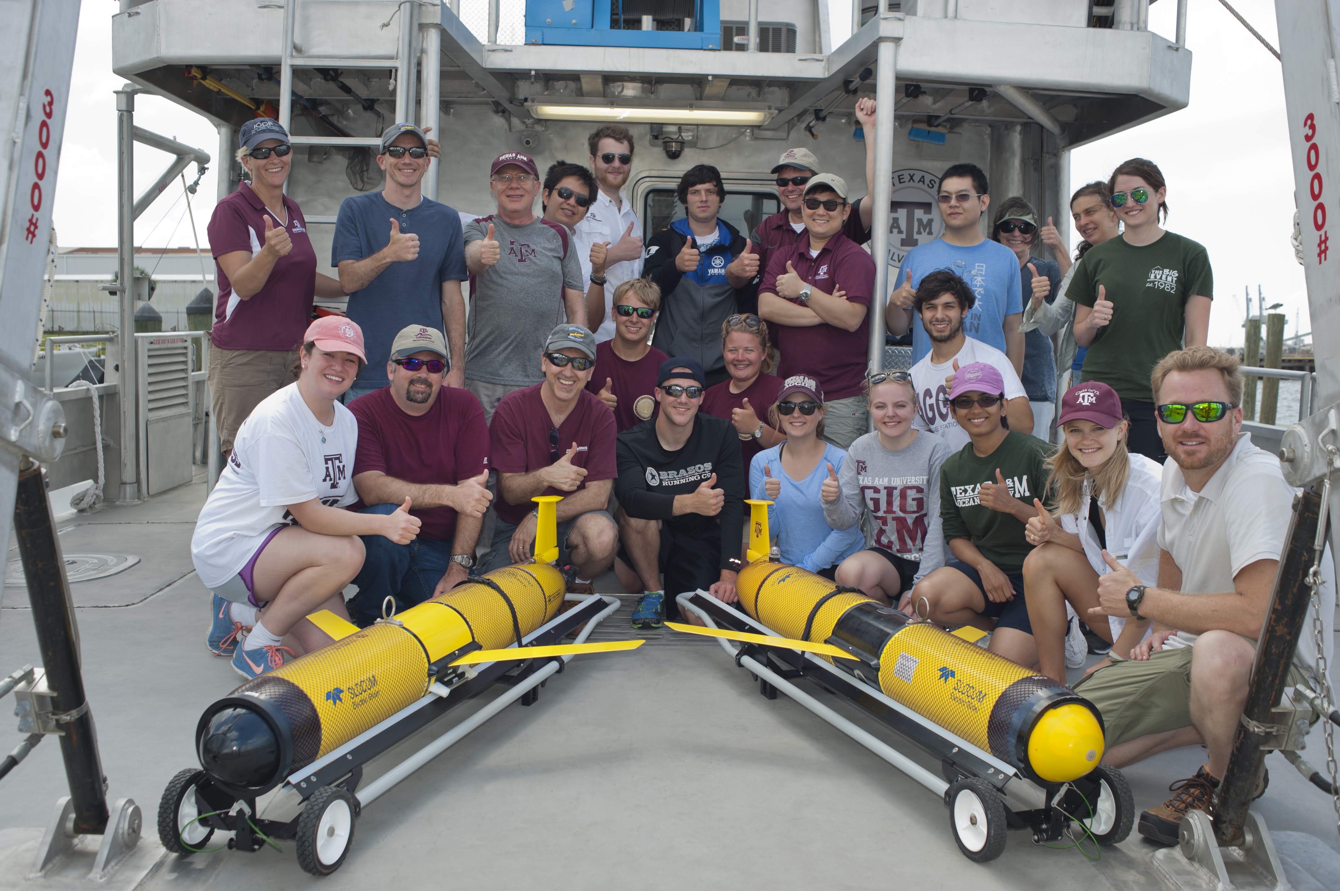 Group photo on the RV Trident in 2015