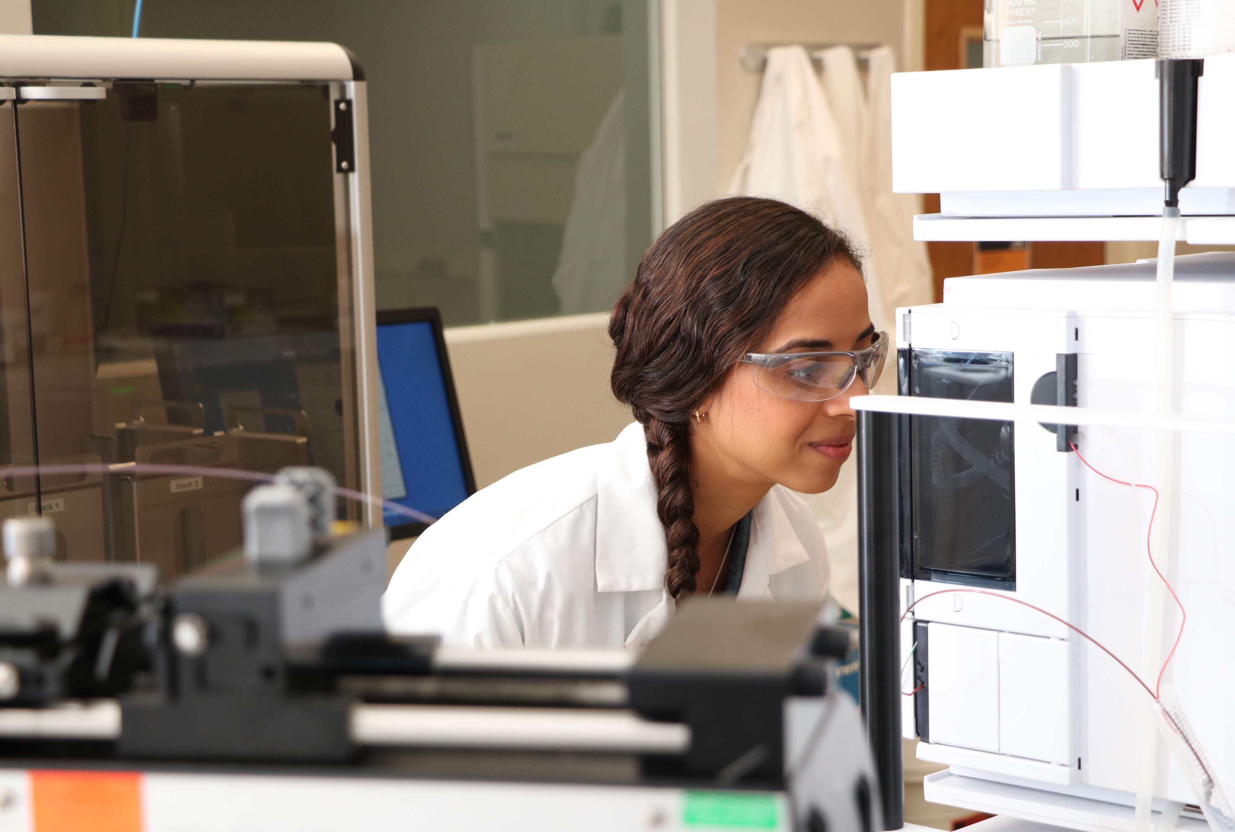 Student in a lab at GERG